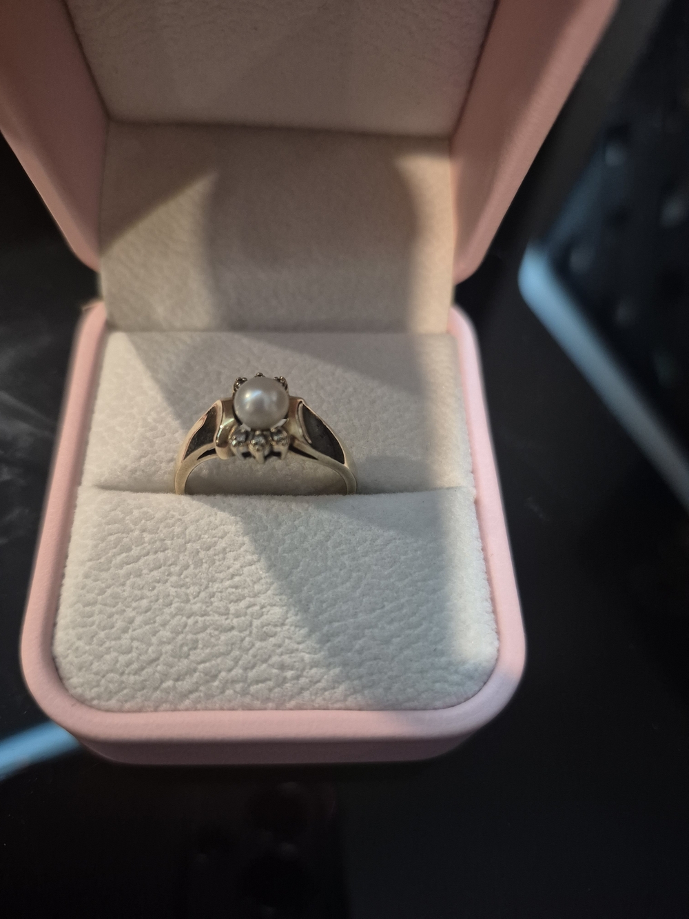 Classic Pearl and Diamond Accent Ring in 10 Ct Gold